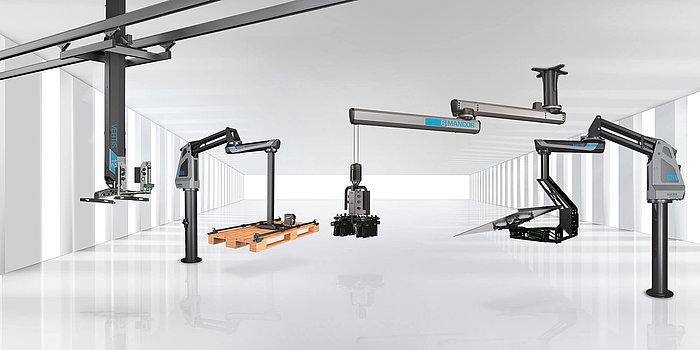 Verschiedene Handlingsgeräte in einer Halle